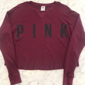 Victorias Secret Maroon Long Sleeve Tee Size XS